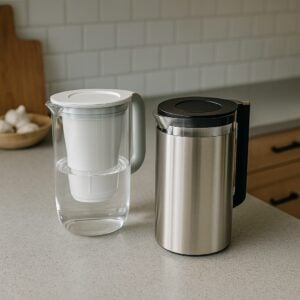 Carafe filtrante en verre ou en inox