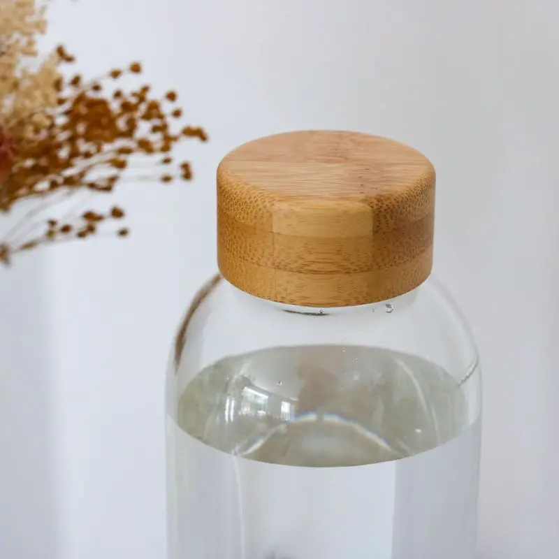 Tapón de bambú natural para la botella de vidrio LAVIE de 1l